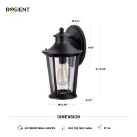 Rosient Outdoor Wall Lantern, Outdoor Wall Sconces, Exterior Wall Mounted Lights, Porch Wall Lighting Fixture, Outdoor Wall Lamp (Black, 1 Pack)