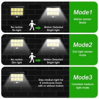 Solar Motion Sensor Light Outdoor, 320 Bright Cob Led, 16.4Ft Cable, 3 Working Mode, Adjustable Solar Panel, Wired Solar Powered Security Flood Lights For Indoor Use, Wall, Yard, Garage, Garden(2 Set)