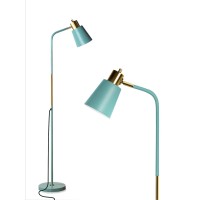 Floor Lamp, Industrial Floor Lamps For Living Rooms Rustic Farmhouse Reading Standing Floor Lamp Adjustable Metal Heads Indoor Task Lighting For Living Room Bedroom Office Home D?Cor (Green)