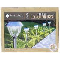 Member'S Mark 5-Piece Stainless Steel Led Solar Lights