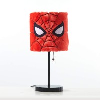 Idea Nuova Marvel Spiderman Plush Shade Stick Table Lamp Red