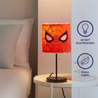 Idea Nuova Marvel Spiderman Plush Shade Stick Table Lamp Red