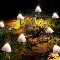 Outdoor Solar Garden Lights, Set Of 12 Mini Solar Mushroom Light Outdoor Waterproof Cute Mushroom Shaped Pathway Landscape Lights For Yard Patio Garden Party Wedding Festival Decoration (Warm White)