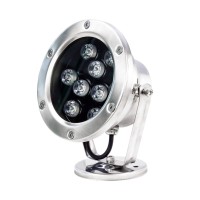 Underwater Led Lights 360 Adjustable Angle 24V Pond Light Ip68 Waterproof Stainless Steel Submersible Lights Outdoor, Garden, Pool, Fountain (Color : White Light, Power : 24W)