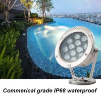 Underwater Led Lights 360 Adjustable Angle 24V Pond Light Ip68 Waterproof Stainless Steel Submersible Lights Outdoor, Garden, Pool, Fountain (Color : White Light, Power : 24W)