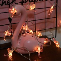 Merdeco Flamingo String Lights, Plug In String Lights 10Ft 20 Led Decorative Lights For Party/Birthday/Wedding/Christmas Indoor Outdoor Decoration