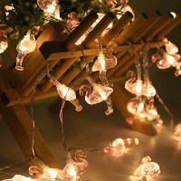 Merdeco Flamingo String Lights, Plug In String Lights 10Ft 20 Led Decorative Lights For Party/Birthday/Wedding/Christmas Indoor Outdoor Decoration