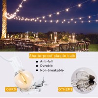 Meidaoduo Outdoor String Lights Waterproof Patio Led 100Ft G40 Globe String Lights With 53 Shatterproof Clear Bulbs(3 Extra) For Indoor/Outdoor Wedding Pergola Gazebo White String Lights