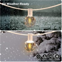 Meidaoduo Outdoor String Lights Waterproof Patio Led 100Ft G40 Globe String Lights With 53 Shatterproof Clear Bulbs(3 Extra) For Indoor/Outdoor Wedding Pergola Gazebo White String Lights