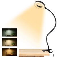 Dpower Clip On Light Reading Lights 48 Led Usb Desk Lamp With 3 Color Modes 10 Brightness Eye Protection Book Clamp Light 360