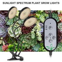 Openbeauty Grow Light 45W Sunlike Full Spectrum Led Plant Grow Lights With Timer Auto On/Off 4/8/12H Waterproof Grow Lamp For Indoor Plants, 5 Dimmable Levels, Adjustable Gooseneck