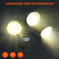 Jjc 3000Lm Led Security Lights, Motion Sensor Flood Light Outdoor,30W(250W Equiv.),Ip65 Waterproof,3000K-Warm White Dlc & Etl Listed Outdoor Lighting For Garage Yard Porch Black (Not Solar Powered)