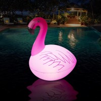 Cootway Rukars Solar Floating Lights 4 Pcs Flamingo Floating Pool Lights Solar Powered Glow Lights Waterproof Auto Onoff Led