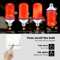 Omk - Led Christmas Decorations Flame Effect Light Bulbs - Newest Upgraded 4 Modes Two-Tone Fire Simulated Lamps - Holiday/Christmas Gifts/Party/Indoor/Outdoor Decoration Lights (2Pack)