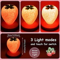 Strawberry night light cute silicone strawberry lamp nursery LED cute kids night light 3 modes touch childrens bedside color changing lamp for children birthdayGreat present for you childGood accompany for baby and children soft light is good for sleeping