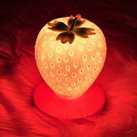 Strawberry night light cute silicone strawberry lamp nursery LED cute kids night light 3 modes touch childrens bedside color changing lamp for children birthdayGreat present for you childGood accompany for baby and children soft light is good for sleeping