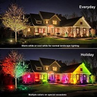 Aloveco Christmas Spotlights Outdoor 1800Lm Rgb Color Changing Landscape Lights Led 12V Low Voltage Landscape Lighting With Transformer Remote Ip65 Waterproof For Holiday Yard Patio Garden 6-In-1