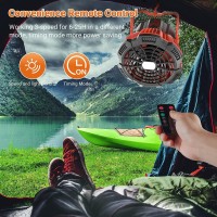 Portable Fan Camping Fan For Tents 25 Hours Worktime Camping Lantern Ceiling Tent Fan Desk Fan With 7800Mah Power Bank Clip A