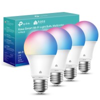 Kasa Smart Light Bulbs, Full Color Changing Dimmable Smart Wifi Bulbs Compatible With Alexa And Google Home, A19, 9W 800 Lumens,2.4Ghz Only, No Hub Required, 4 Count (Pack Of 1), Multicolor (Kl125P4)