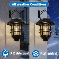 Solar Lantern Outdoor Lights,Hanging Solar Lights,Solar Lanterns Metal Waterproof Clear Glass & Hook Solar Outdoor Lights, Wall Lights Fixture Solar Garden Lights For Porch, Fence,Yard 2 Pack