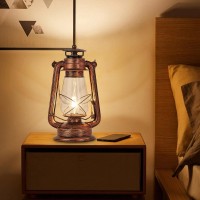 Crossio Rustic Table Lamp Old Fashioned Nightstand Light Plug In Vintage Desk Lamp For Bedroom Study Room Liviing Room