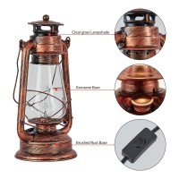 Crossio Rustic Table Lamp Old Fashioned Nightstand Light Plug In Vintage Desk Lamp For Bedroom Study Room Liviing Room