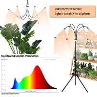 Led Plant Grow Light With Stand,Wtintell Led Grow Light Full Spectrum For Indoor Plants,10 Dimmable Levels,3 Modes Timing,Tripod Adjustable 15-72 Inch.