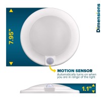 Sunperian Led Motion Sensor Ceiling Light 6 Inch, 30S Timeout, 3 Color Option 3000K/4000K/5000K, 15W, 1000 Lumens, Flush Mount Lighting Fixture For Closet, Hallway, Laundry Rooms - Etl & Damp Rated