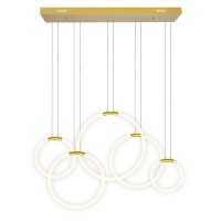 5 Light Led Chandelier With Satin Gold Finish