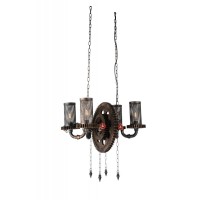 4 Light Up Chandelier With Rust Finish