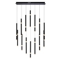 14 Light Led Chandelier With Black Finish