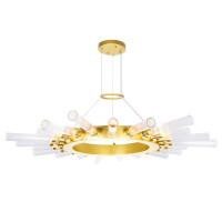 21 Light Chandelier With Satin Gold Finish