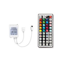 Phopollo 44 Keys Remote Controller With One-Port Ir Receiver For 5050 12/24V Led Strip Lights