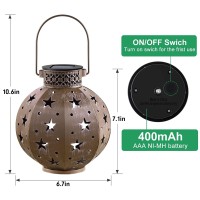 Beau Jardin 4 Pack Hanging Solar Lanterns Outdoor Metal Waterproof Star Led Decorative Lights Patio Deco Decoration Warm White A