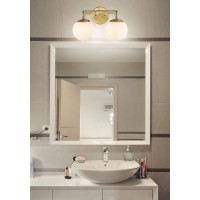 Jonathan Y Jyl3535A Louis Parisian Globe 15 2Light Metalfrosted Glass Modern Contemporary Led Vanity Midcentury Glam 2700K Le