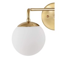 Jonathan Y Jyl3535A Louis Parisian Globe 15 2Light Metalfrosted Glass Modern Contemporary Led Vanity Midcentury Glam 2700K Le