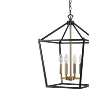 Jonathan Y Jyl7437D Pagoda Lantern Dimmable Adjustable Metal Led Pendant Classic Traditional Farmhouse Dining Room Living Room Kitchen Foyer Bedroom Hallway, 16 In, Oil Rubbed Bronze