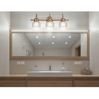 Jonathan Y Jyl7409B Virginia 2525 3Light Metalglass Led Traditional Classic Vanity Light Modern 2700K Led 4W Bulbs Entryway