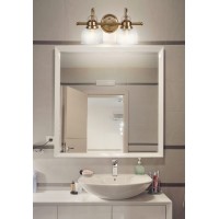 Jonathan Y Jyl7408B Virginia 1725 2Light Metalglass Led Traditional Classic Vanity Light Modern 2700K Led 4W Bulbs Entryway