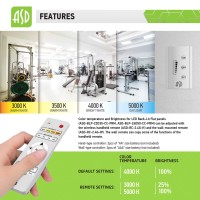 Asd Hand-Type Remote Control For Color Temperature Adjustable Back Lit Led Flat Panel Light Cct Changing 3000K 3500K 4000K 5000K Led Drop Ceiling Interior And Commercial Indoor Lighting