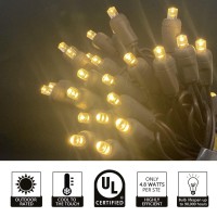 Ul Certified Led Christmas String Lights, 17 Feet 50 Count 5Mm Wide Angle Christmas Light Set, Brown Wire, Connectable String Light For Patio Garden Wedding Holiday (Warm White)