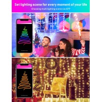 Smart String Lights Work With Alexa Google Home App Scene Control Warm White Icrgb Color Changing 33Ft Led Fairy Lights Plug In Music Twinkle Lights For Christmas Room Bedroom Wedding Party Wall Decor