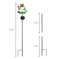 Lunsy Garden Solar Lights Outdoor Decorative, Metal Frog Shape, Waterproof Stake Lights With 2 Ft, Auto On/Off Solar Powered Light For Lawn, Backyard, Patio, Pathway