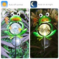 Lunsy Garden Solar Lights Outdoor Decorative, Metal Frog Shape, Waterproof Stake Lights With 2 Ft, Auto On/Off Solar Powered Light For Lawn, Backyard, Patio, Pathway