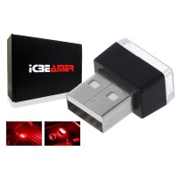 IcBEAMER 1 pc Red color LED Universal USB Interface PlugIn Miniature Night light Auto Interior Trunk Ambient Atmosphere