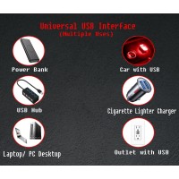 IcBEAMER 1 pc Red color LED Universal USB Interface PlugIn Miniature Night light Auto Interior Trunk Ambient Atmosphere