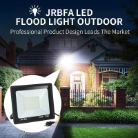 Jrbfa 100W Led Flood Lights Outdoor 10000Lm Led Work Light With Plug 6500K Daylight White Ip66 Waterproof Exterior Security L