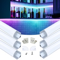 Muzata 6Pack 33Ft1M Plussize 30X30Mm V Shape Spotless Silver Led Channel System With Milky White Cover For Led Strip Lights B