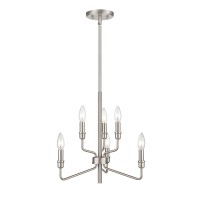 Saginaw 18'' Wide 6-Light Chandelier - Satin Nickel