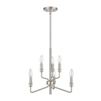 Saginaw 18'' Wide 6-Light Chandelier - Satin Nickel